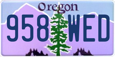 OR license plate 958WED