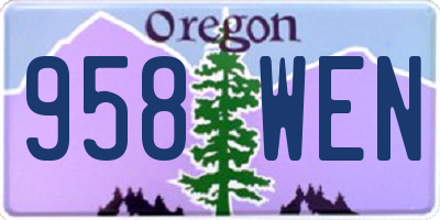 OR license plate 958WEN
