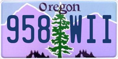 OR license plate 958WII