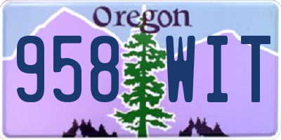 OR license plate 958WIT