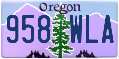 OR license plate 958WLA