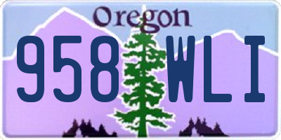 OR license plate 958WLI