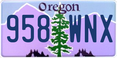 OR license plate 958WNX