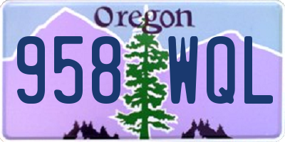 OR license plate 958WQL