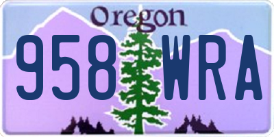 OR license plate 958WRA