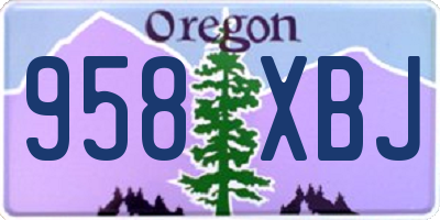 OR license plate 958XBJ