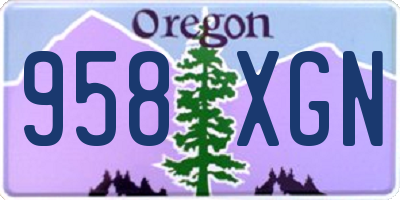 OR license plate 958XGN