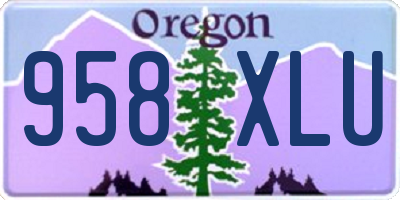 OR license plate 958XLU