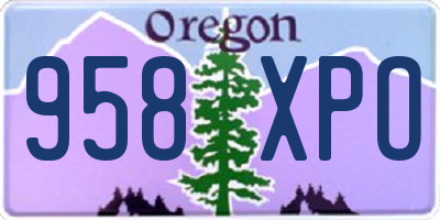 OR license plate 958XPO
