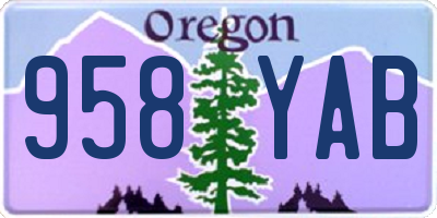 OR license plate 958YAB