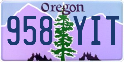 OR license plate 958YIT