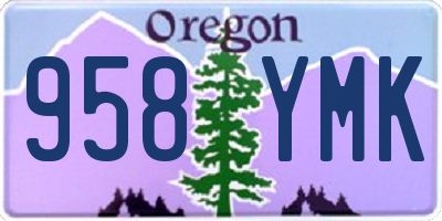 OR license plate 958YMK