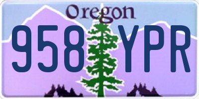 OR license plate 958YPR