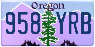 OR license plate 958YRB