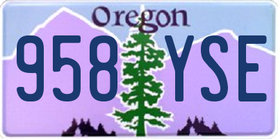 OR license plate 958YSE