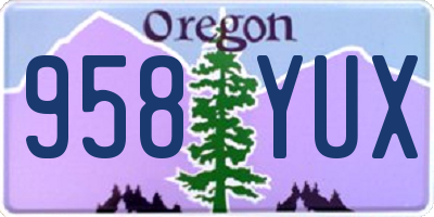 OR license plate 958YUX