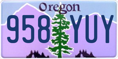 OR license plate 958YUY