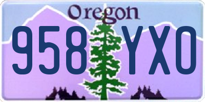 OR license plate 958YXO