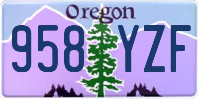 OR license plate 958YZF