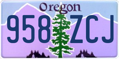 OR license plate 958ZCJ