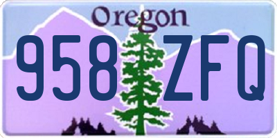 OR license plate 958ZFQ