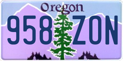OR license plate 958ZON