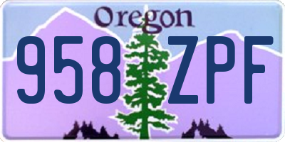 OR license plate 958ZPF