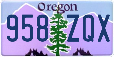OR license plate 958ZQX