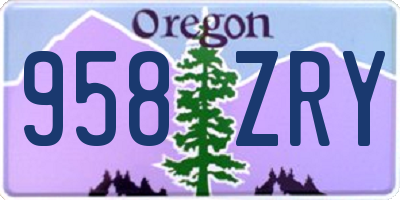 OR license plate 958ZRY
