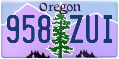 OR license plate 958ZUI