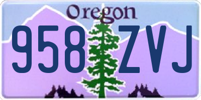 OR license plate 958ZVJ