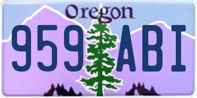 OR license plate 959ABI
