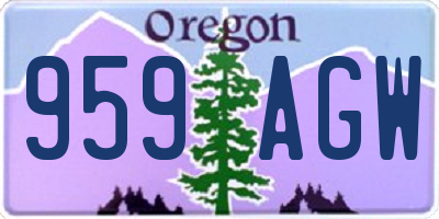 OR license plate 959AGW