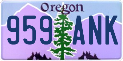 OR license plate 959ANK