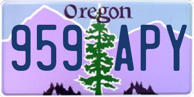 OR license plate 959APY
