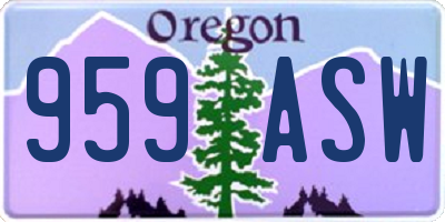 OR license plate 959ASW