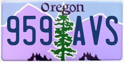 OR license plate 959AVS