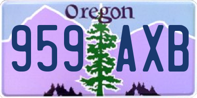 OR license plate 959AXB