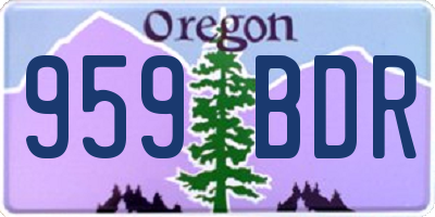 OR license plate 959BDR