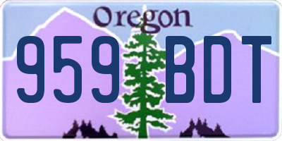 OR license plate 959BDT