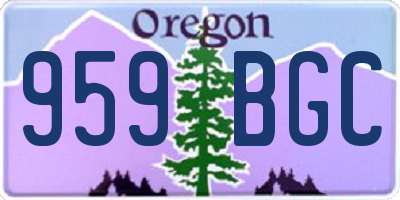 OR license plate 959BGC
