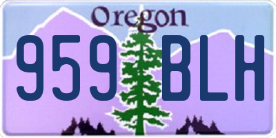 OR license plate 959BLH