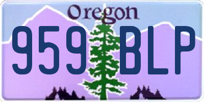 OR license plate 959BLP