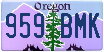 OR license plate 959BMK