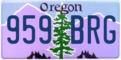 OR license plate 959BRG