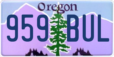 OR license plate 959BUL