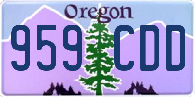 OR license plate 959CDD