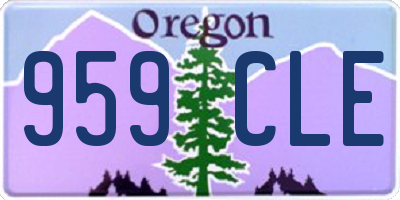 OR license plate 959CLE