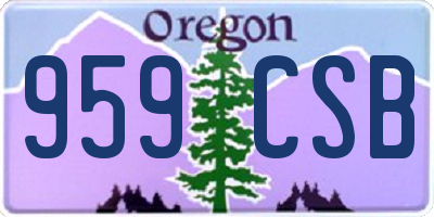 OR license plate 959CSB
