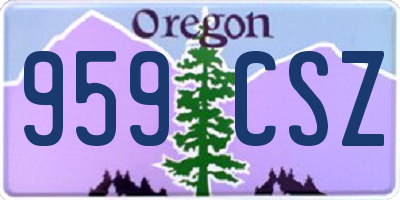 OR license plate 959CSZ